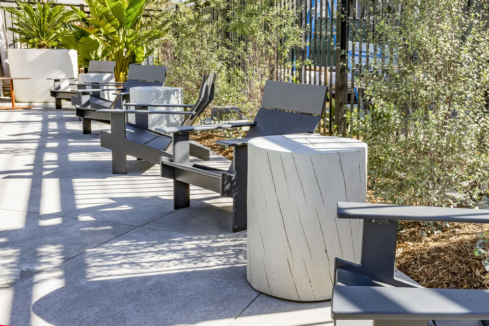 The Asher Apartments: Chic patio with modern furnishings in Arlington
