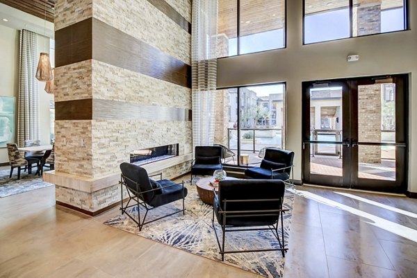 Elegant clubhouse at Lenox Reserve Apartments with stylish seating and modern decor