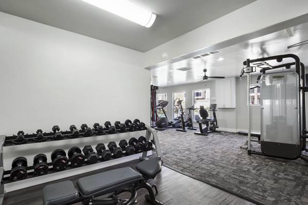 fitness center at Woodland Trails Apartments
