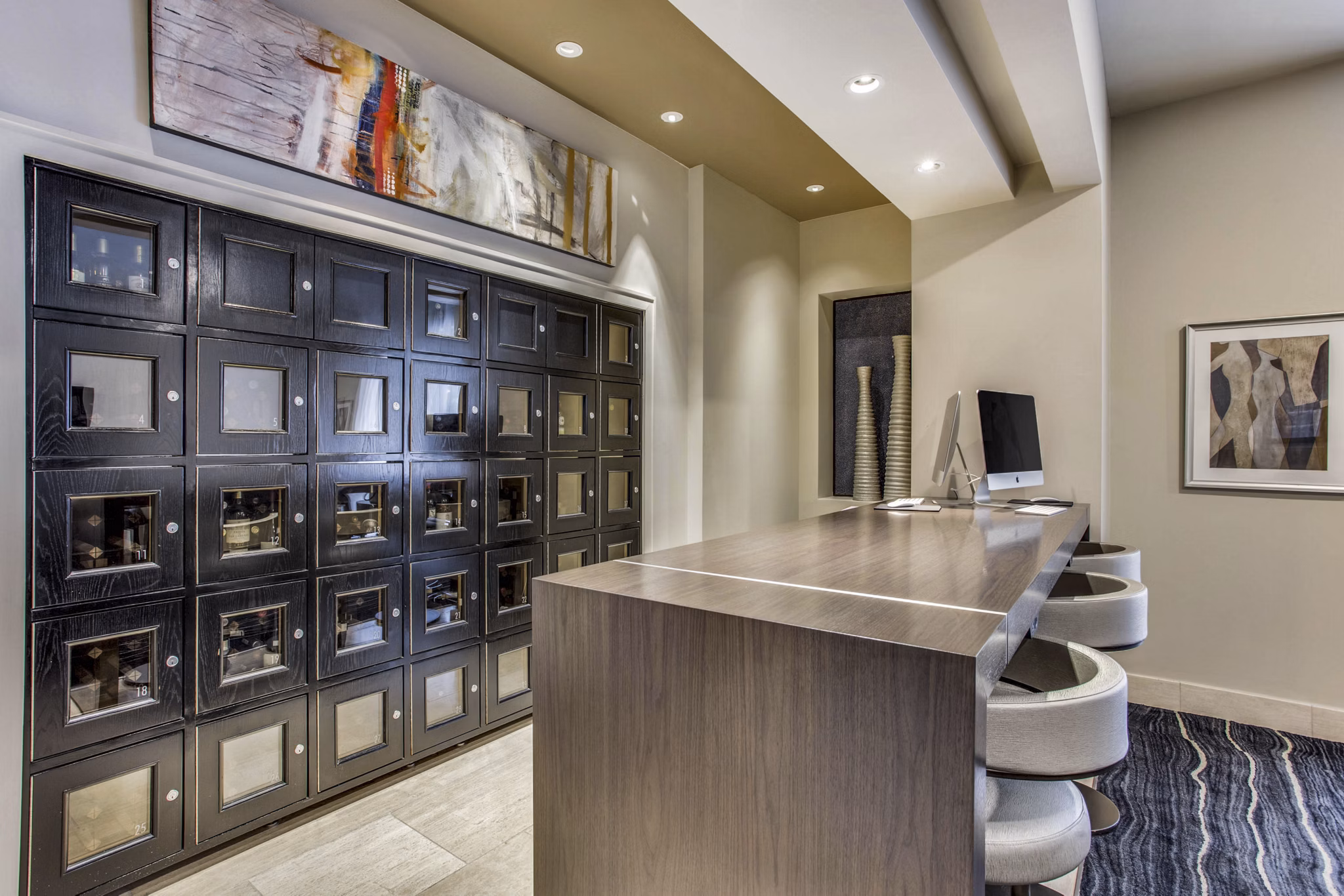 Clubhouse featuring modern design and entertainment areas at Ashton Austin Apartments