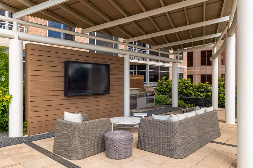 Clubhouse with modern furnishings at Ashton Austin Apartments, a Greystar luxury community in Austin, Texas