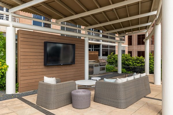 Clubhouse with modern furnishings at Ashton Austin Apartments, a Greystar luxury community in Austin, Texas