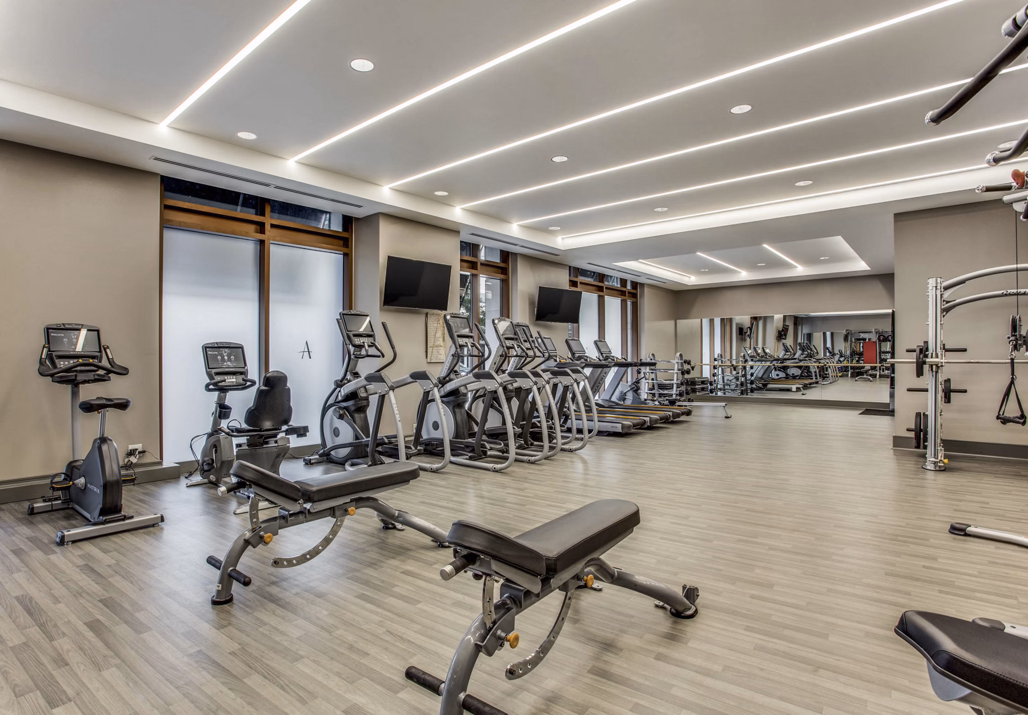 State-of-the-art fitness center with modern equipment at Ashton Austin Apartments