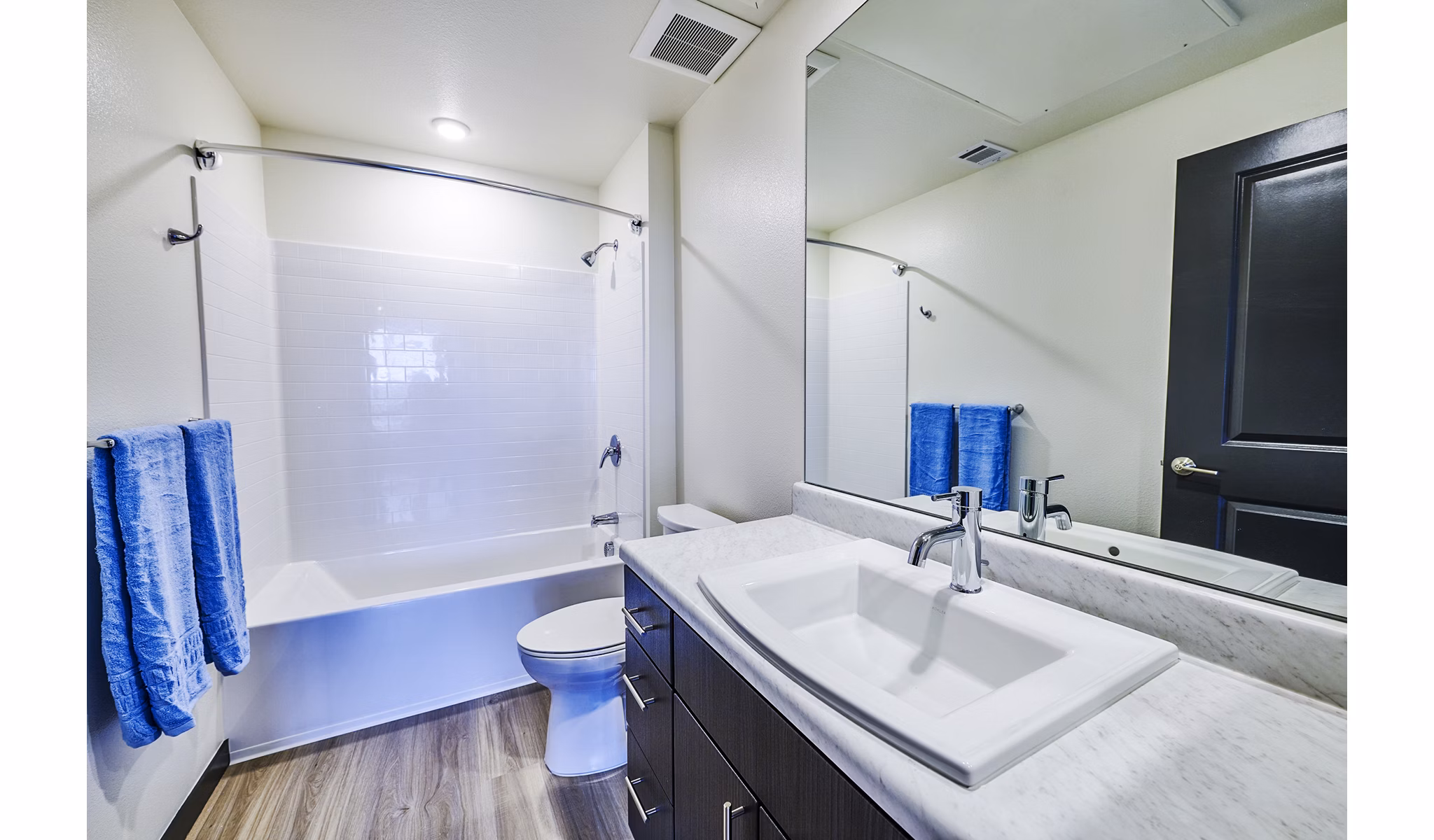 Modern bathroom with sleek fixtures at Westbury Apartments luxury living