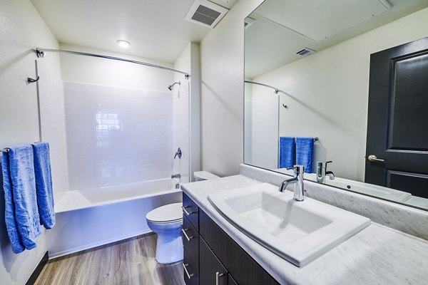 Modern bathroom with sleek fixtures at Westbury Apartments luxury living