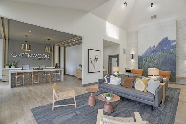 Modern clubhouse with cozy lounge areas at Greenwood Point Apartments