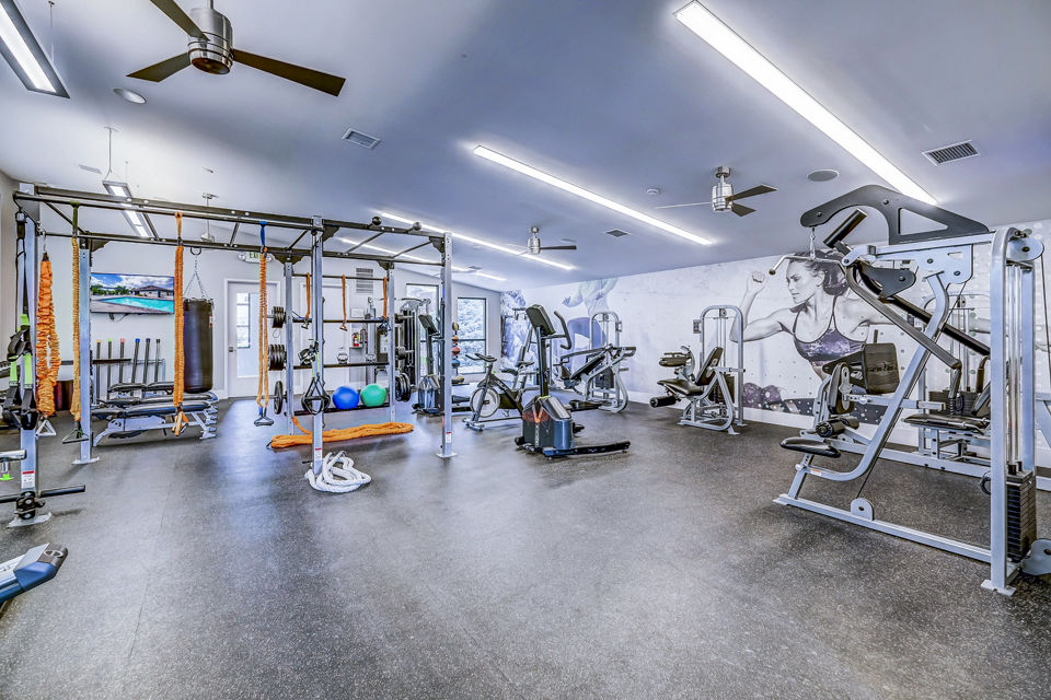 State-of-the-art fitness center with top-notch equipment at Greenwood Point Apartments