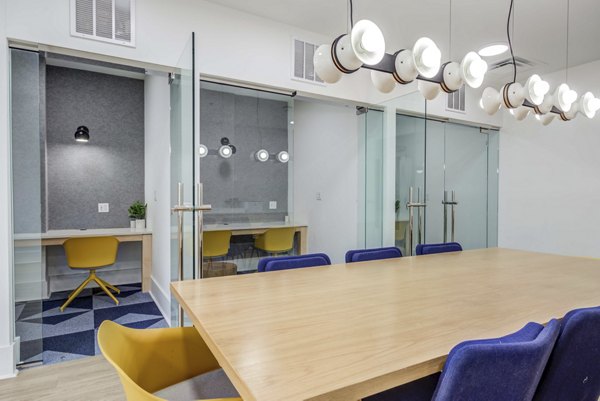 Elegant clubhouse with modern decor at Landmark Apartments offering luxury living experiences