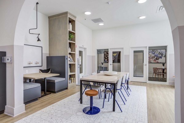 Elegant clubhouse with modern furnishings at Landmark Apartments