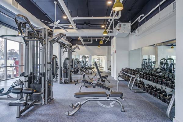 fitness center at Landmark Apartments