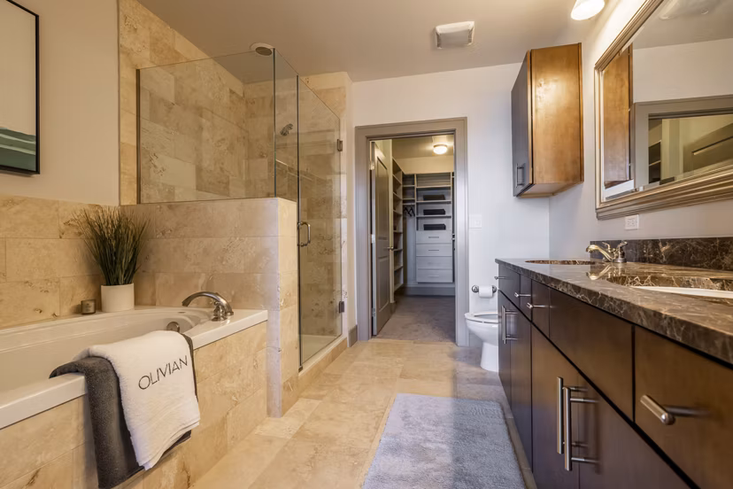 bathroom at The Olivian Apartments