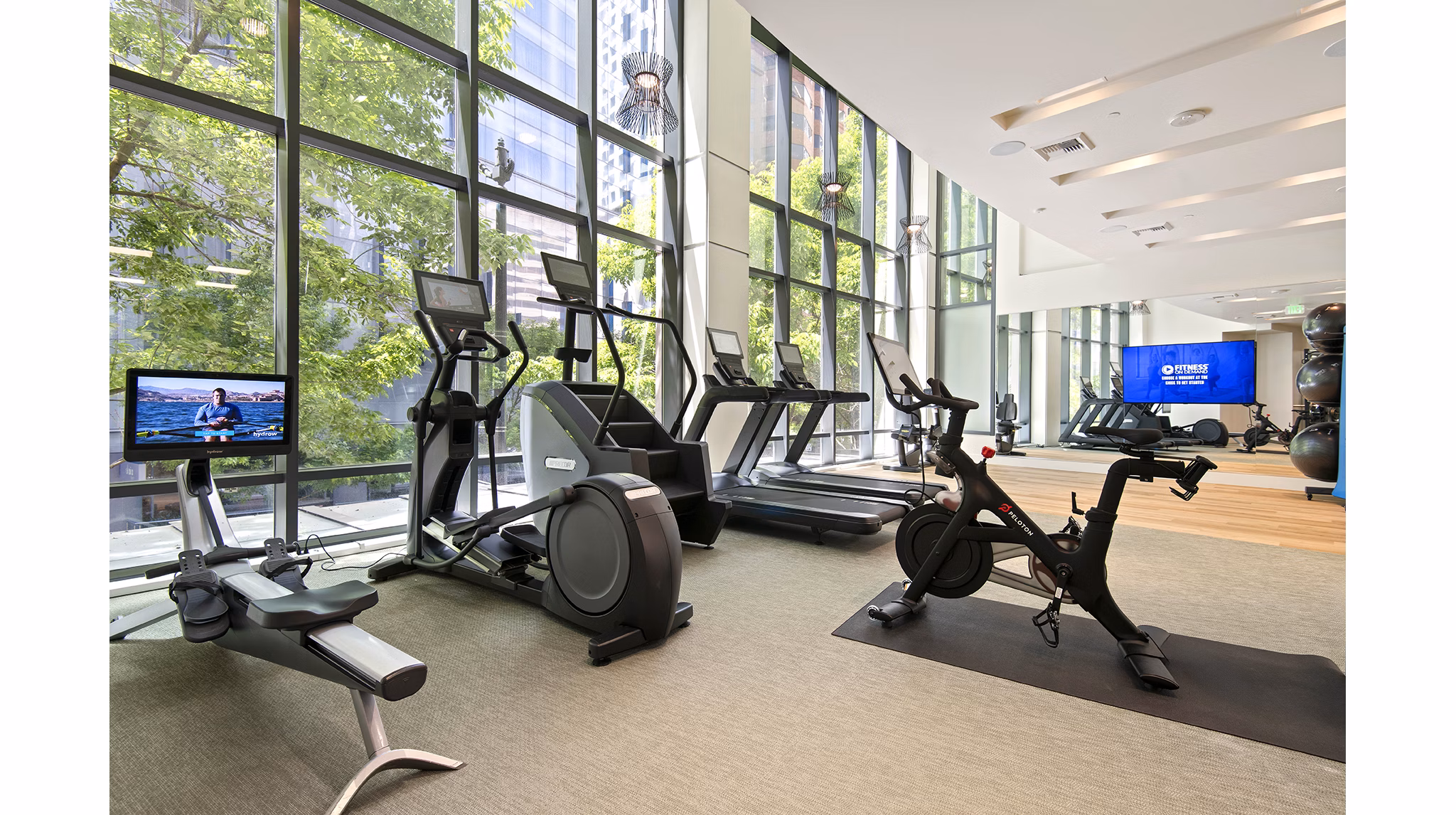 fitness center at The Olivian Apartments