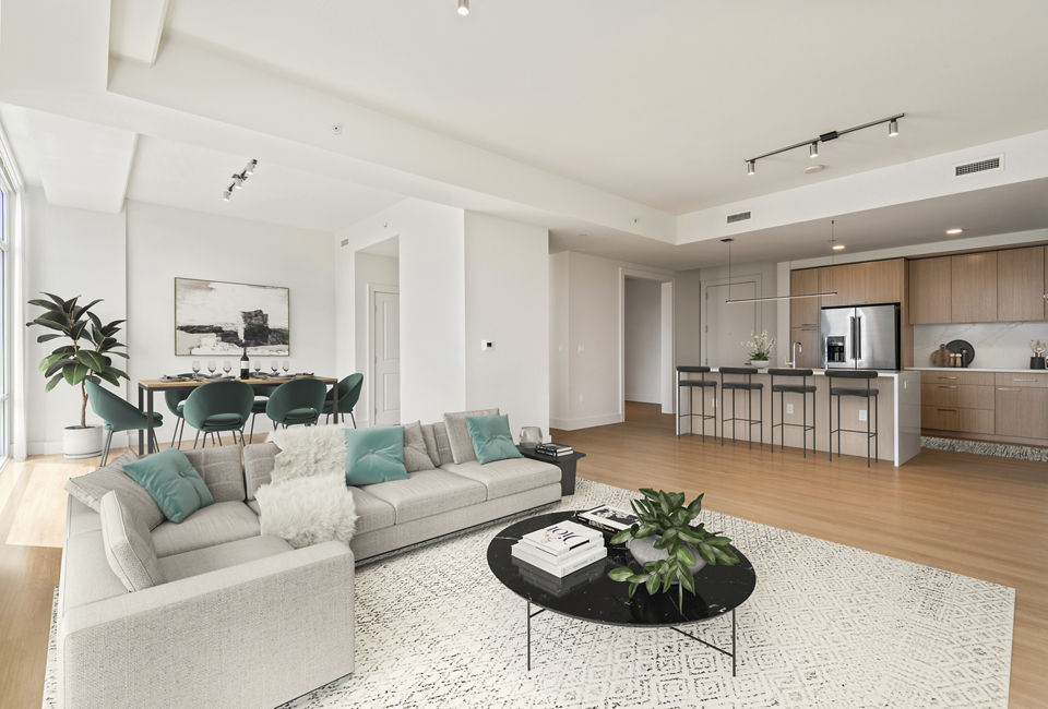 living room at The Olivian Apartments