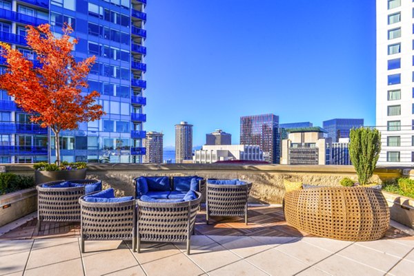 patio at The Olivian Apartments