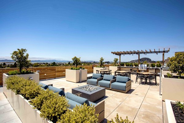 fire pit/patio at Jones Berkeley Apartments