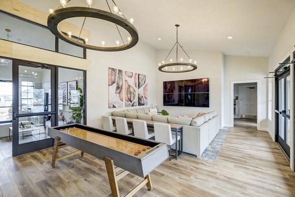 Modern clubhouse with elegant furnishings at Artemis at Spring Canyon Apartments