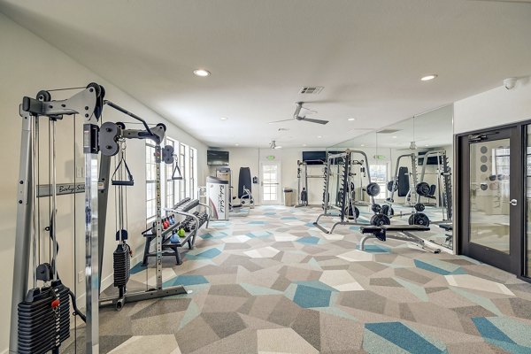 Well-equipped fitness center at Artemis at Spring Canyon Apartments featuring modern machines