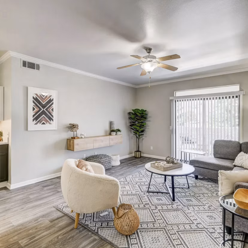 living room at Artemis at Spring Canyon Apartments