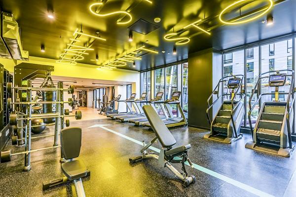 fitness center at Jackson Apartments