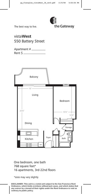 Floorplan 1 Bedroom