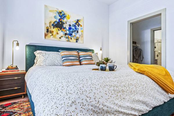 bedroom at Rhythm Apartments