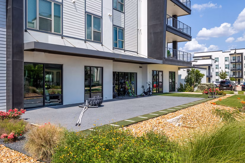 fitness center at Rhythm Apartments