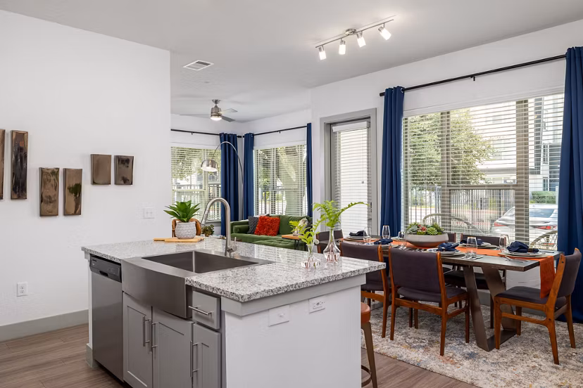 kitchen at Rhythm Apartments
