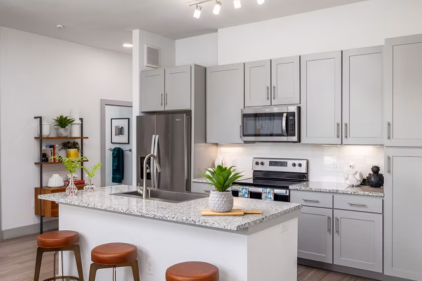 kitchen at Rhythm Apartments