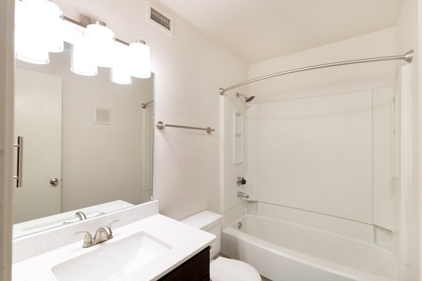 Modern bathroom with sleek fixtures at Copper Ridge Apartments