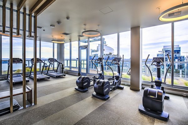 State-of-the-art fitness center with modern equipment at West Edge Apartments