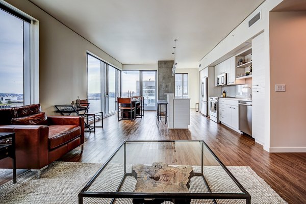 living room at West Edge Apartments