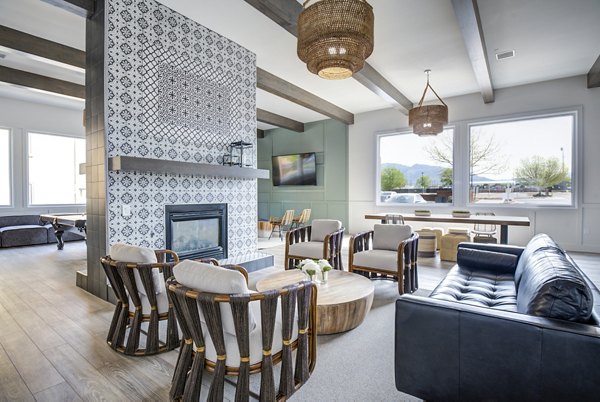 Clubhouse featuring modern design and social spaces at Lumen Apartments in the heart of the city Perfect for gatherings and relaxation