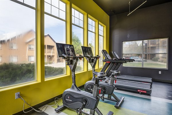 State-of-the-art fitness center at Lumen Apartments with modern equipment, perfect for maintaining an active lifestyle in a luxury setting