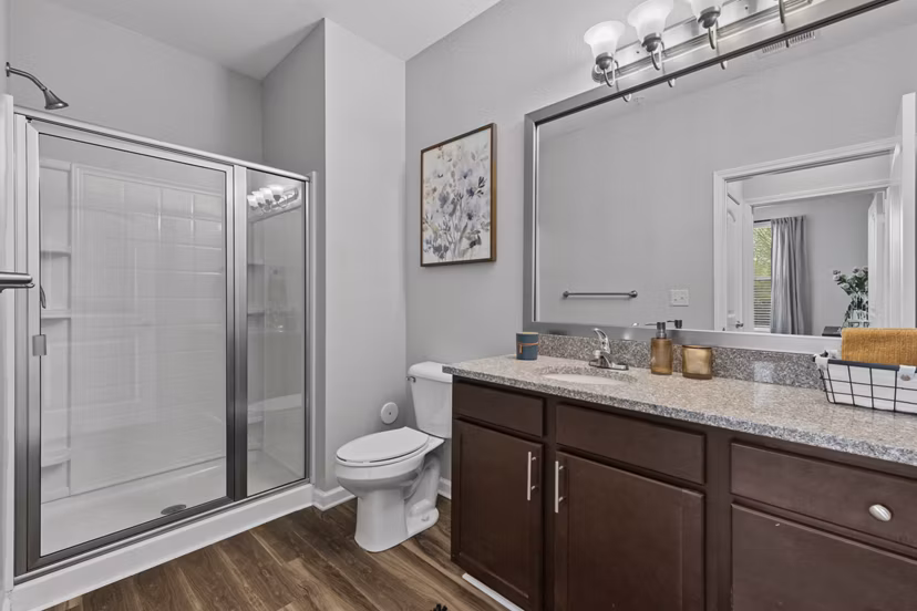 bathroom at Legacy Lake Norman Apartments