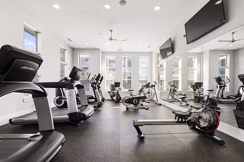 fitness center at Legacy Lake Norman Apartments
