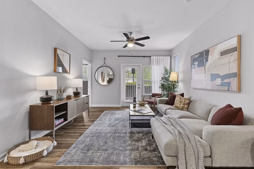 living room at Legacy Lake Norman Apartments