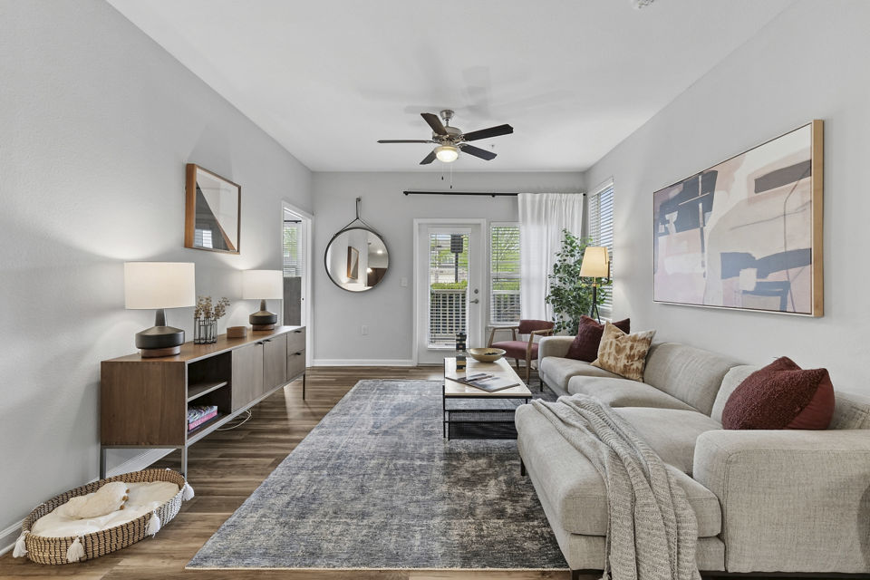 living room at Legacy Lake Norman Apartments