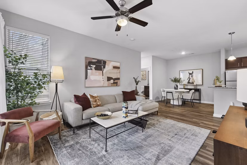 living room at Legacy Lake Norman Apartments