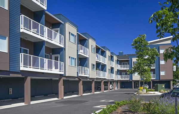 parking garage at Riverwalk Apartments