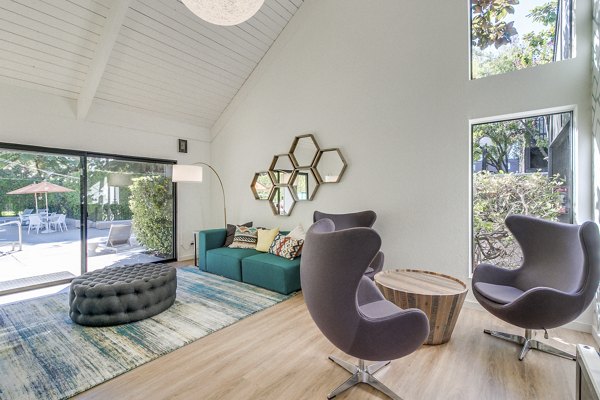 Clubhouse featuring elegant design and modern furnishings at The Hilltop Apartments luxury community