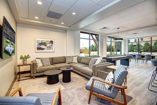 Clubhouse with modern design and entertainment spaces at The Pacifica Apartments