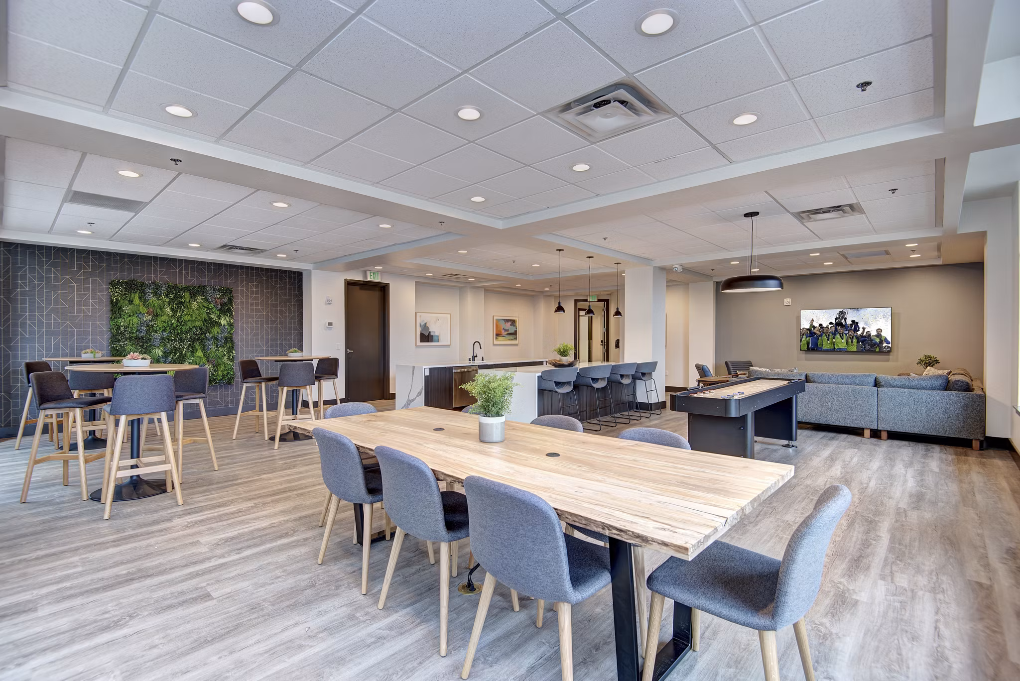 Elegant clubhouse featuring modern design elements at The Pacifica Apartments