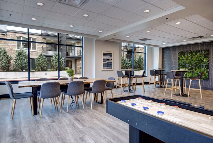 Clubhouse showcasing modern design and social spaces at The Pacifica Apartments
