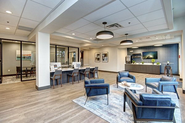 Stylish clubhouse featuring modern furnishings at The Pacifica Apartments