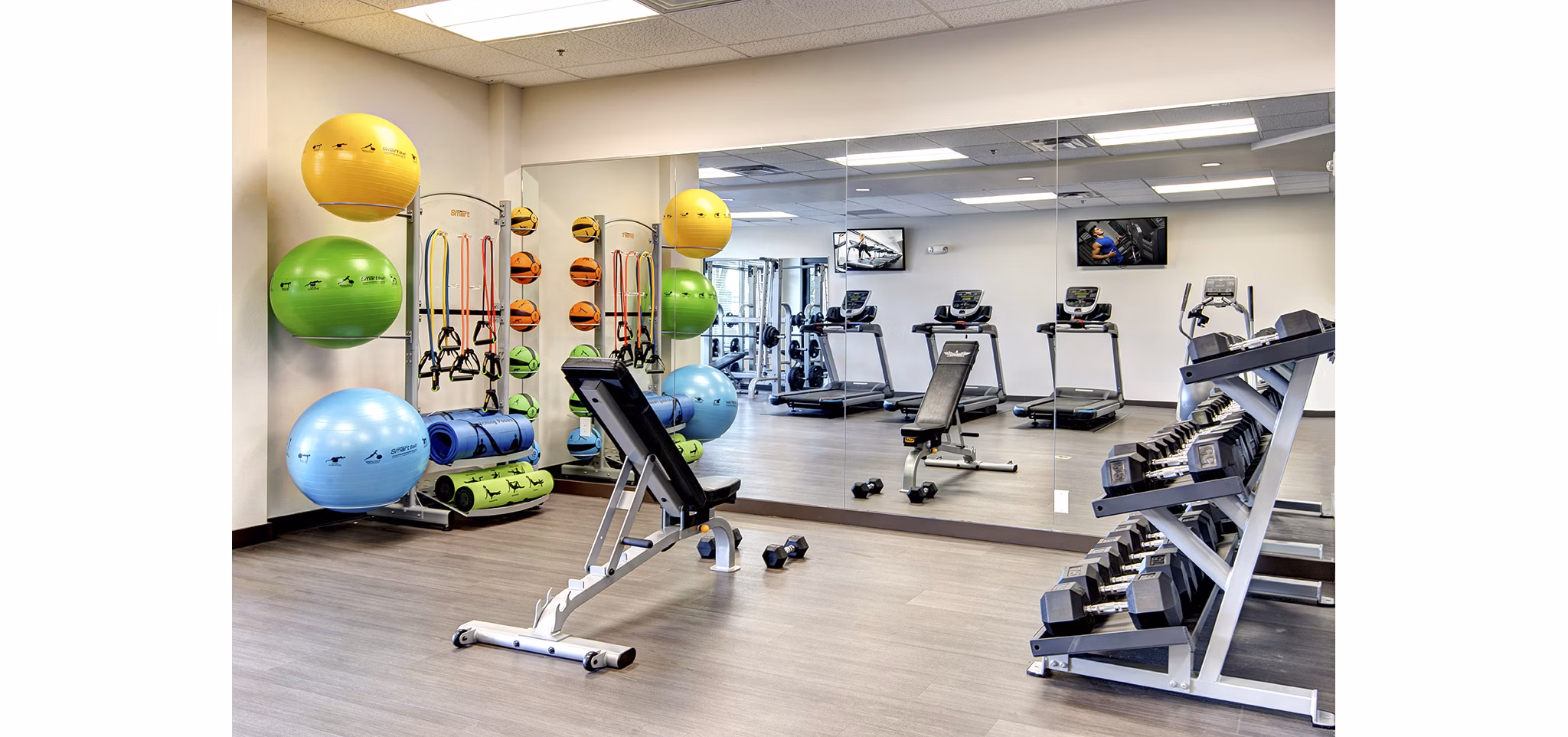 Fitness center with state-of-the-art equipment at The Pacifica Apartments