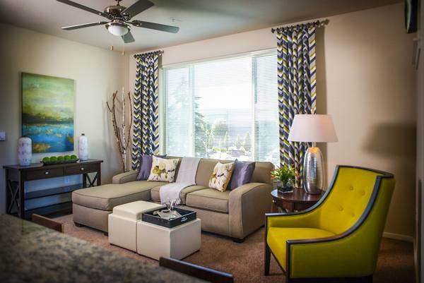 living room at The Pacifica Apartments