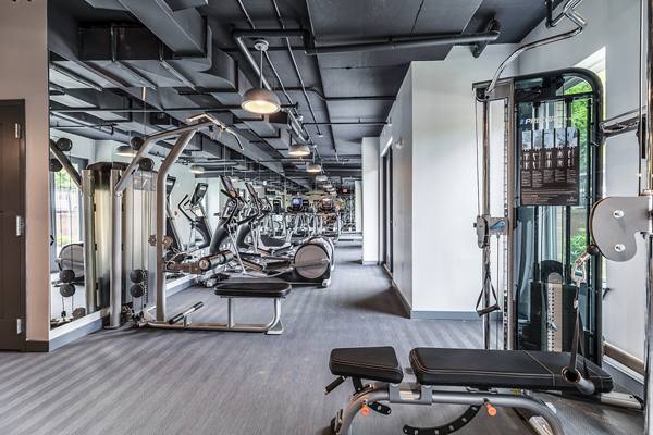 fitness center at Delwyn Apartments