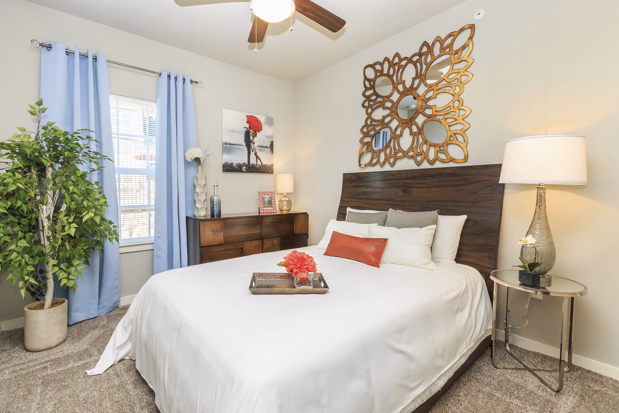 Spacious bedroom with modern decor at Vantage at Boerne Apartments