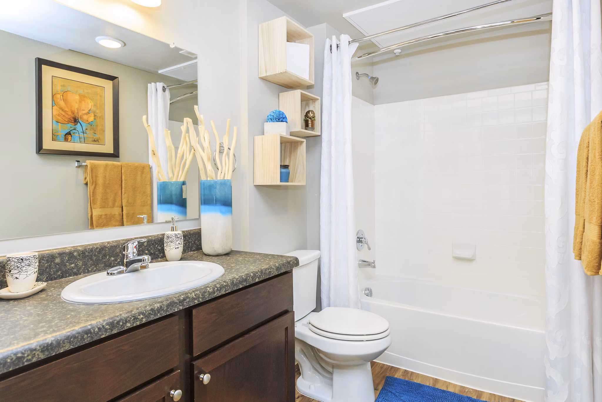 Luxurious bathroom with modern fixtures at Vantage at Boerne Apartments, ideal for relaxation and comfort
