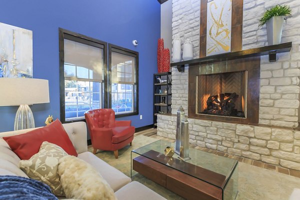 Modern clubhouse with cozy lounge space at Vantage at Boerne Apartments, ideal for social gatherings and relaxation